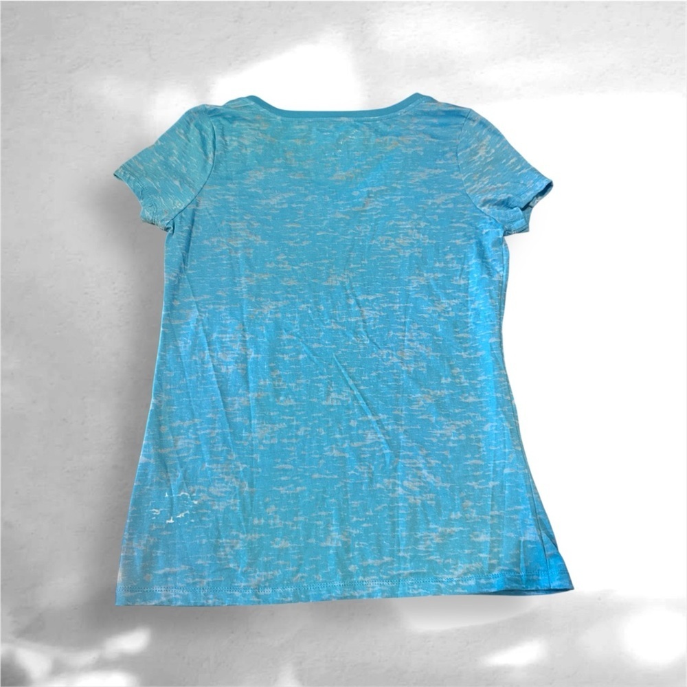 🪽Y2K Prairie Rose Blue Angel Wing Burnout Graphic Tee Size L - Picture 2 of 4